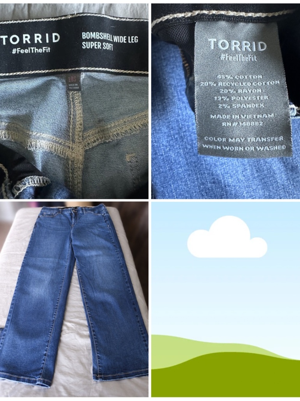 torrid Bombshell Dark Blue Wide-Leg Jeans - Picture 2 of 5